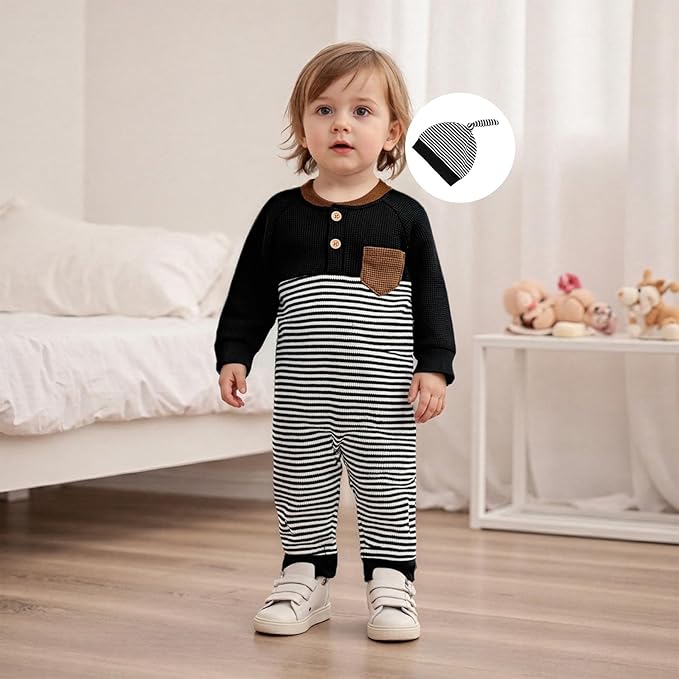 Kuriozud Newborn Infant Unisex Baby Boy Girl Clothes Button Romper Jumpsuit Basic One Piece Outfits