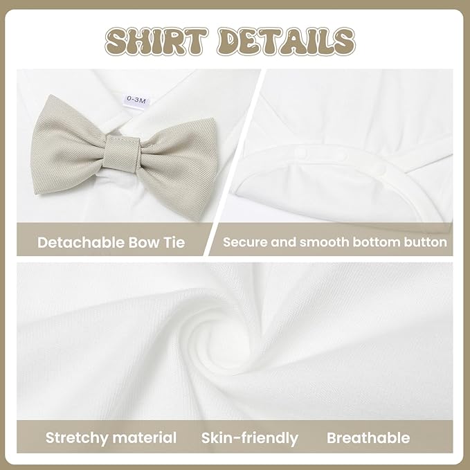 Baby Boy Clothes Suits Infant Gentleman Wedding Outfit Formal Dress Shirt Vest Bowtie Pants 4Pcs Baby Suit Sets