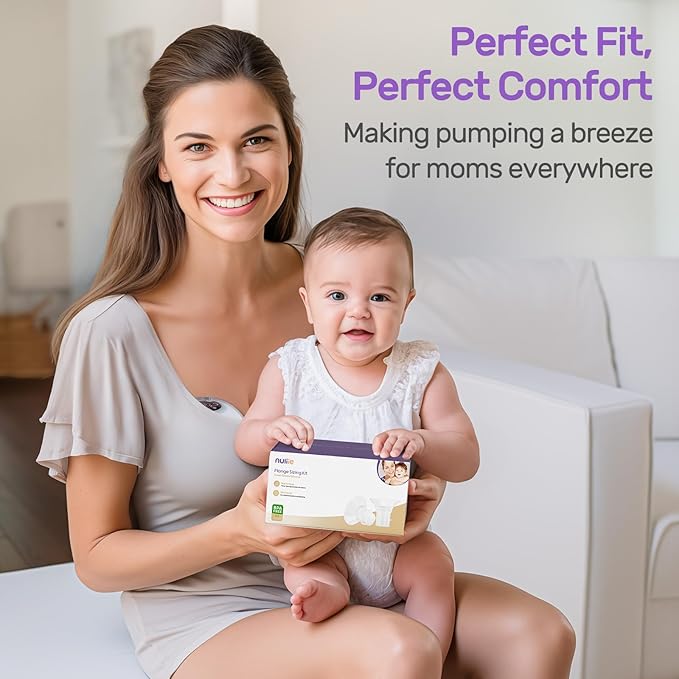 Nuliie 8PCS Silicone Flanges Insert Replacement Kit, Flange Sizing Kit 14/16/18/20mm for 24mm Flange/Shield Breast Pumps, Pumping Essential Kit for Moms