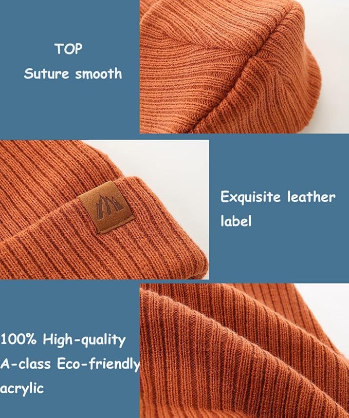 Moon Kitty 2PCS Baby Beanie Soft Toddler Beanie Warm Knitted Infant Winter Hats for Baby Boys