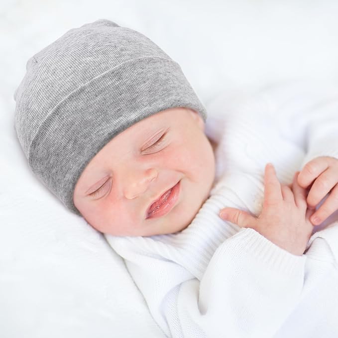 DRESHOW BQUBO 6 Pack Baby Hats for Boys Girls Unisex Baby Hat Soft Knit Cap Nursery Beanie for Newborn Infant Toddler Kid