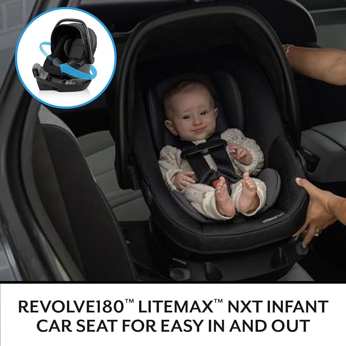 Evenflo Shyft Intuiti Travel System with Revolve180 LiteMax™ NXT Rotating Rear-Facing Lightweight Preemie and Infant Car Seat 3-30 lbs. (Fossil Gray)