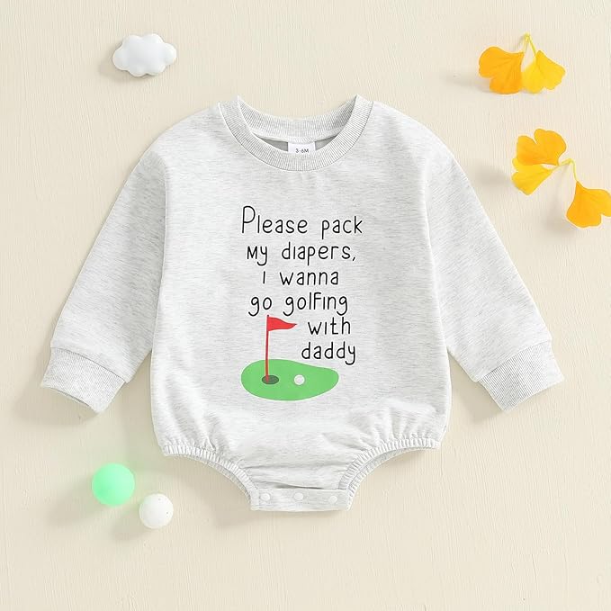 VISGOGO Newborn Infant Baby Boy Girls Oversized Romper Little Dude Sweater Onesie Coming Home Outfit Neutral Clothes