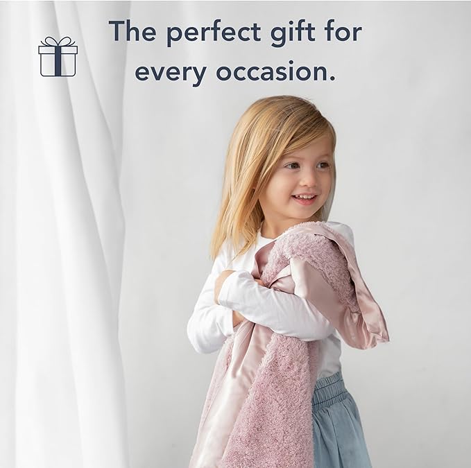 Little Giraffe Chenille Baby Blanket – 29x35” Soft Chenille with Satin Trim, Dusty Pink | Ultra-Soft, Gentle & Safe, Lightweight & Breathable for Newborns & Toddlers