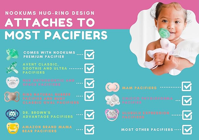 Nookums Paci-Plushies Shakies - Pacifier Holder with Built in Rattle (2 in 1)- Adapts to Name Brand Pacifiers, Suitable for All Ages, Plush Toy Includes Detachable Pacifier (Jaspie The Giraffe)