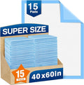 Bed Pads Disposable 40"X60" Super Absorbent Pee Pads, Oversized Underpads for Adults, Elderly, Pets [150x200CM, 15pcs]