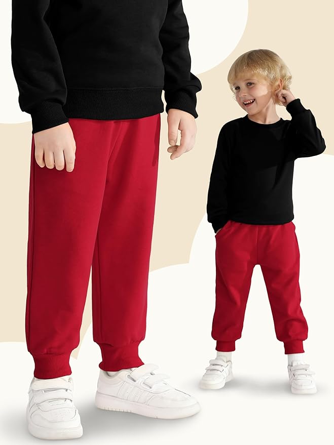 HXP 3 Pack Toddler Sweatpants Cotton Toddler Boys Girls Unisex Sweatpants Pants with Pocket Drawstring