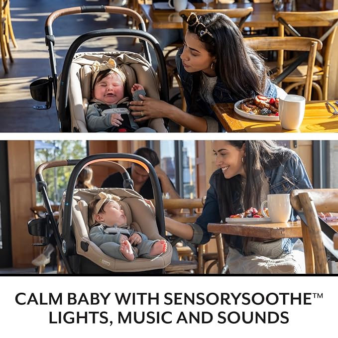 Evenflo Shyft Intuiti+ Travel System Featuring Revolve180 LiteMax™ NXT Rotating Rear-Facing Lightweight Preemie and Infant Car Seat with SensorySoothe 3-30 lbs. (Dubhan Black)