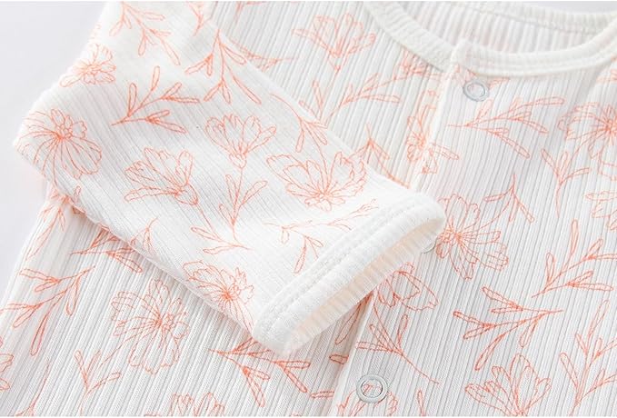 Fashion Baby Boy Girl Clothing Set Cotton Soft 3-Piece Long Sleeve Button Rompers 5-Pack Hats&Gloves Infant Clothes