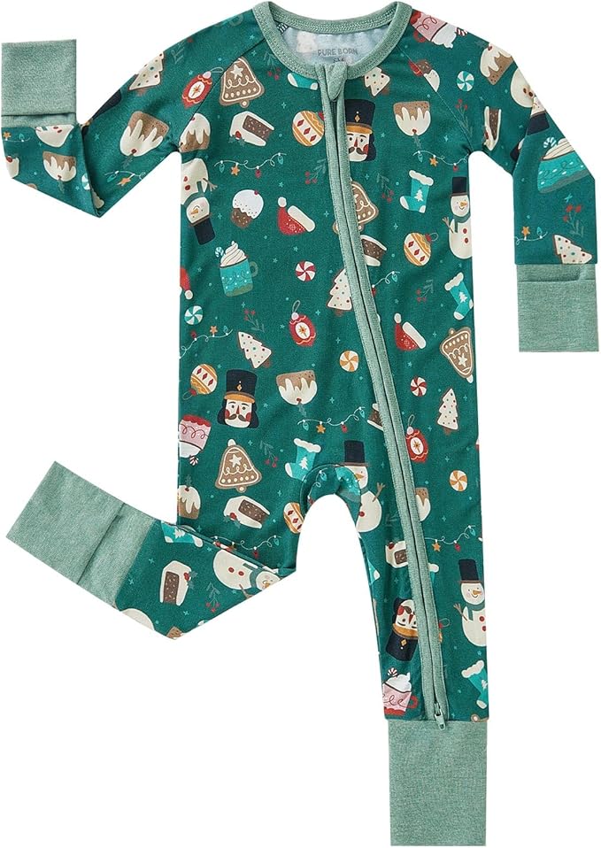 pureborn Baby Infant Boys Girls Sleeper Snug Fit Viscose from Bamboo Pajamas 0-24 Months