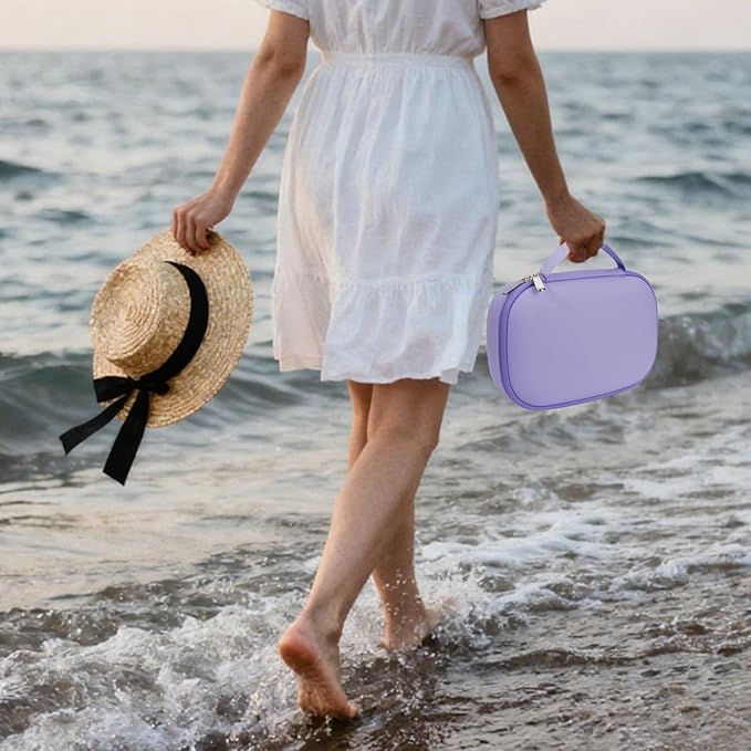 Wearable Breast Pumps Carrying Case, Hard Shell Breast Pump Bag with Waterproof Removable Tray, Breast Pump Storage Bag Compatible with Most of Wearable Breast Pumps (Purple)