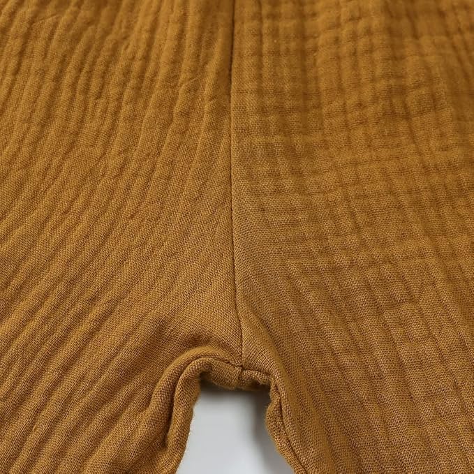 MYGBCPJS Baby Boys Girls Cotton Linen Trousers Kids Casual Ankle Pants Loose Long Bloomers