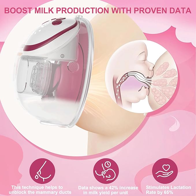 Wearable Breastfeeding Pump & Lactation Massager, FDA Cleared with Hospital-Grade Suction, Hands-Free, Invisible & Quiet, 4 Modes | 15 Levels, BPA-Free PA12, 2-Pack