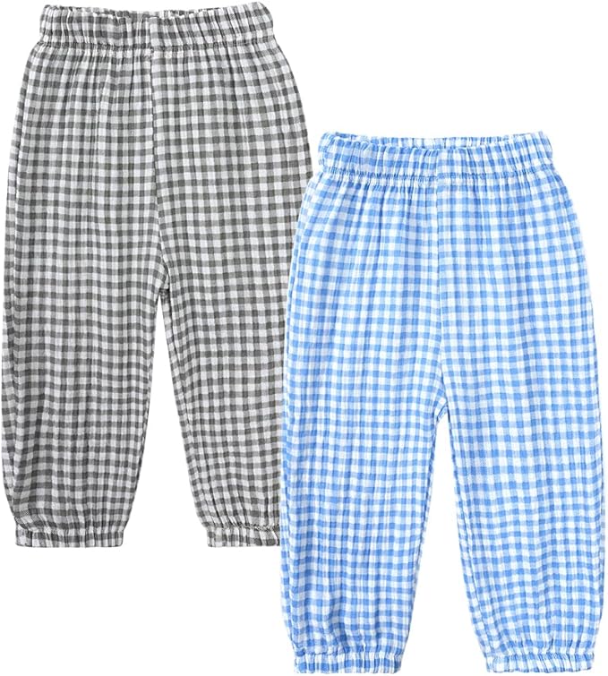 MYGBCPJS Baby Boys Girls Cotton Linen Trousers Kids Casual Ankle Pants Loose Long Bloomers