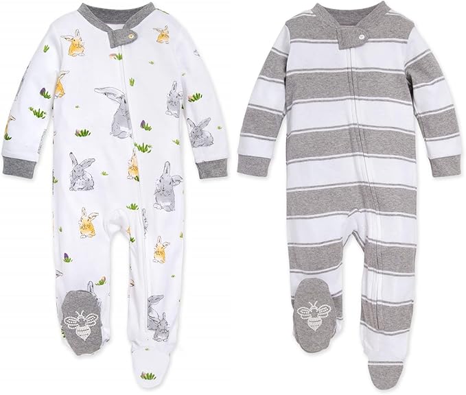 Burt’s Bees Baby Boys' One-Piece Sleep and Play 100% Organic Cotton PJs