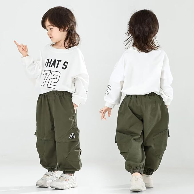 MINI PANDA Toddler Pants Boys& Girls, Relaxed Stretch Twill Toddler Casual Pants