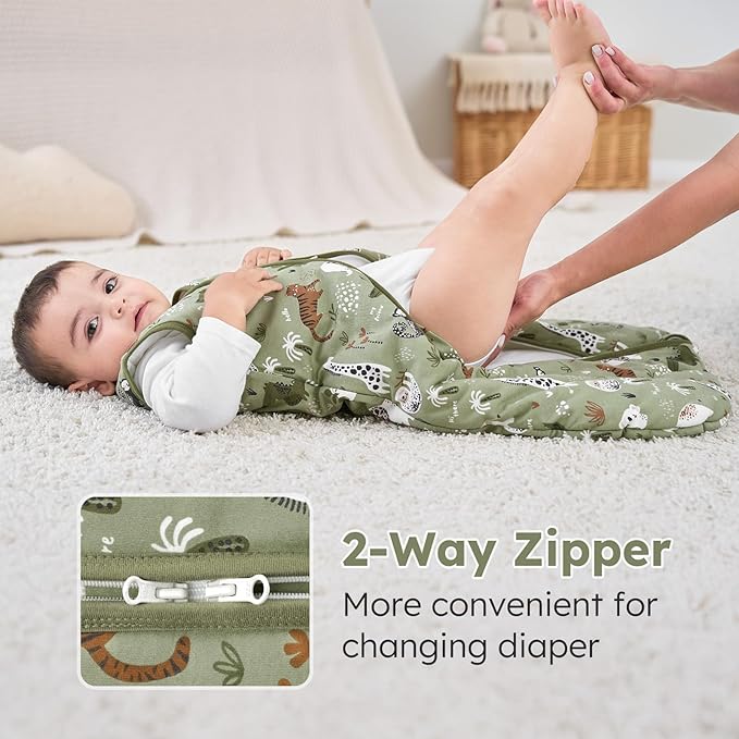 Yoofoss Baby Sleep Sack 0-6 Months, TOG 2.5 Baby Wearable Blanket with 2-Way Zipper, 100% Organic Cotton Fabric Winter Newborn Sleeping Sack, Warm Soft Comfy(Small)