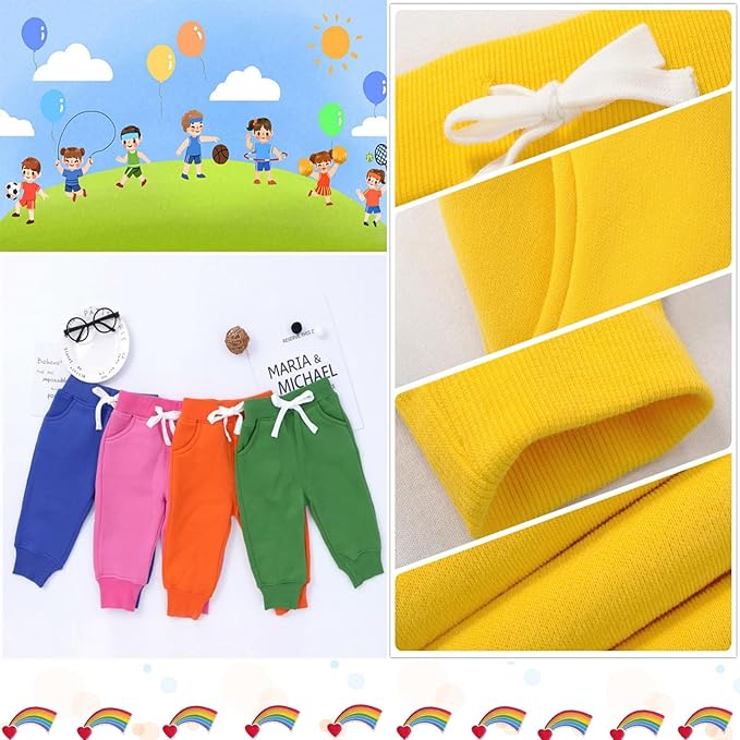 CuteOn Unisex Toddler Jogger Pants Kids Cotton Elastic Waist Winter Baby Sweatpants Pants 1-5Years