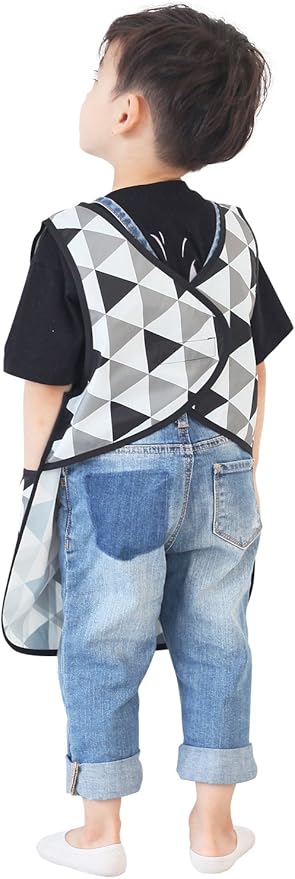 Kids Painting Apron – Waterproof Art Smock for Toddlers & Preschoolers, Messy Play, Baking, Crafts, Cooking, Mealtime