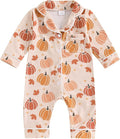 Balaflyie Baby Girl Button Down Pajamas Romper One-Piece Jumpsuit Long Sleeve Sleeper Infant Sleepwear