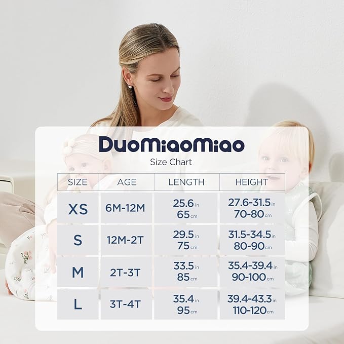 Duomiaomiao 2 Pack 0.5 TOG Toddler Sleep Sack 36-48 Months 100% Cotton Lightweight Baby Sleep Sack with Feet, Breathable Comfy Toddler Wearable Blanket