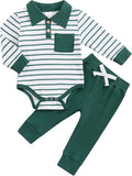 Newborn Baby Boy Girl Clothes Ribbed Knitted Long Sleeve Romper Pants Solid Cotton Infant Fall Winter Outfits 2Pcs