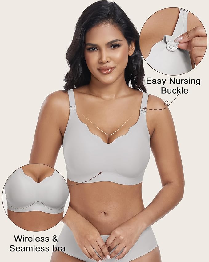 As Fairy Wireless Seamless Pumping Bra Hands Free Nursing Bra Wirefree Comfort Wearable Breast Pump Brass