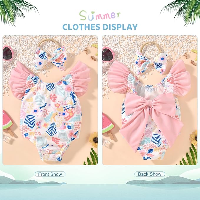 Toddler Girl Baby Ruffles Mermaid Fish Scale Swimsuit One Piece Swimwear Bathing Sunsuit