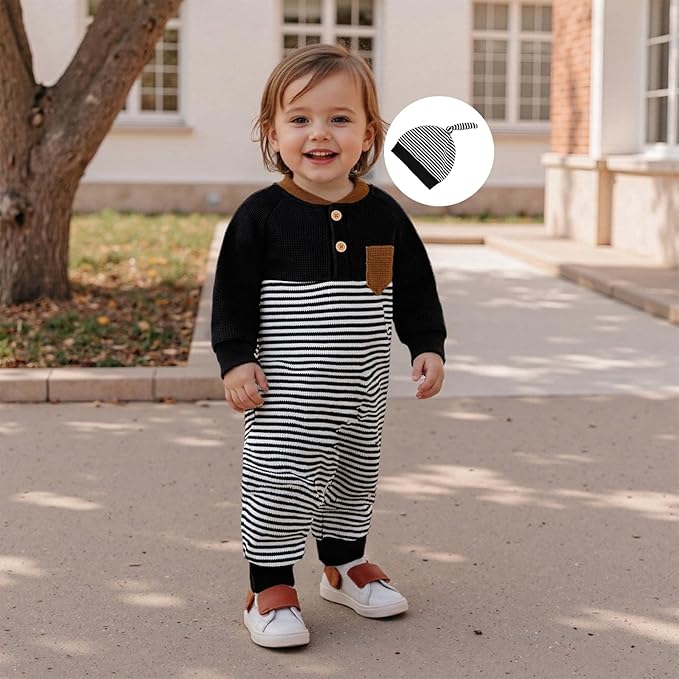 Kuriozud Newborn Infant Unisex Baby Boy Girl Clothes Button Romper Jumpsuit Basic One Piece Outfits