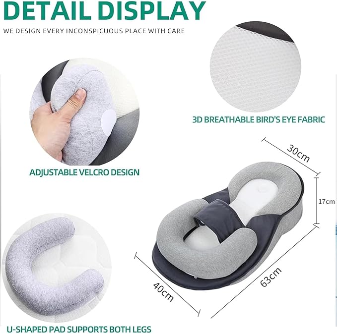 Rest Nest Baby Bed for Acid Reflux with Strap, Keesley Rest Nest Baby Bed 2026 Upgraded, 15° Incline, Machine Washable, 3D Airflow Fabric, for Comfortable Feeding & Rests Support (Regular)