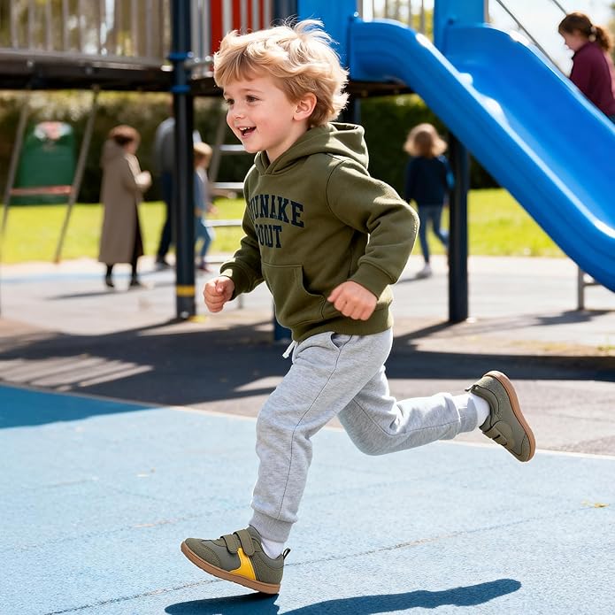 Toddler Wide Toe Box Barefoot Shoes Boys Girls Sneakers Zero Drop Kid Tennis Running Shoes Lightweight Non-Slip Comfortable Infant First Walking Shoe Outdoor Activities School