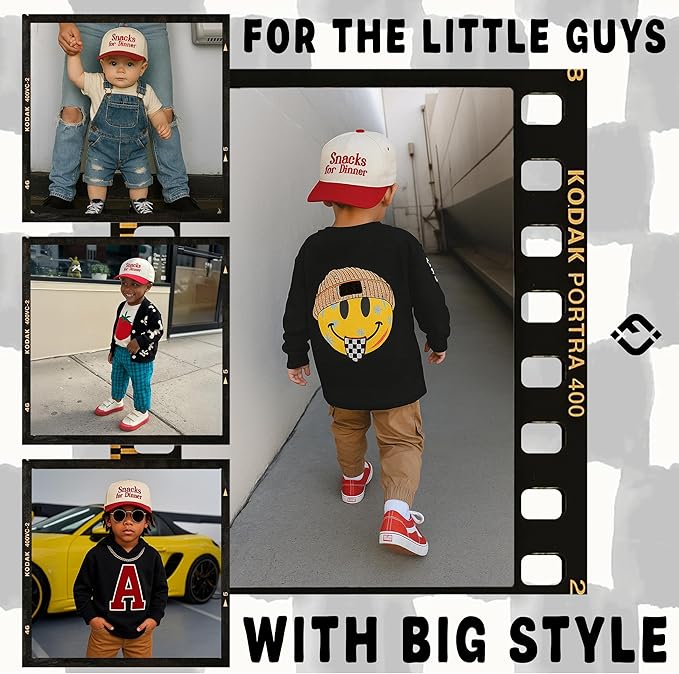 Funky Junque Premium Kids Trucker Hat Vintage Snapback Baseball Cap - Toddler Designs, Infant Sizes