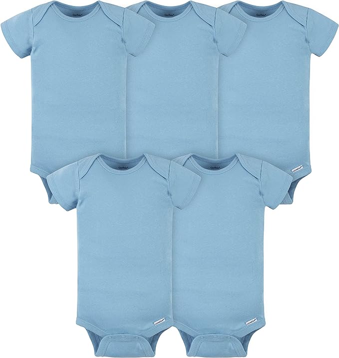 Gerber baby-girls 5-pack Solid Onesies Bodysuits