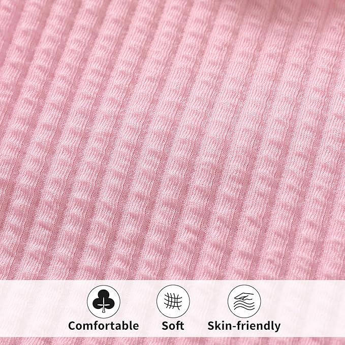 HAPPYMA Baby Swimsuit Toddler Girl Bathing Suit Summer Solid Color Bikini Set Beach Two Piece Swim Wear