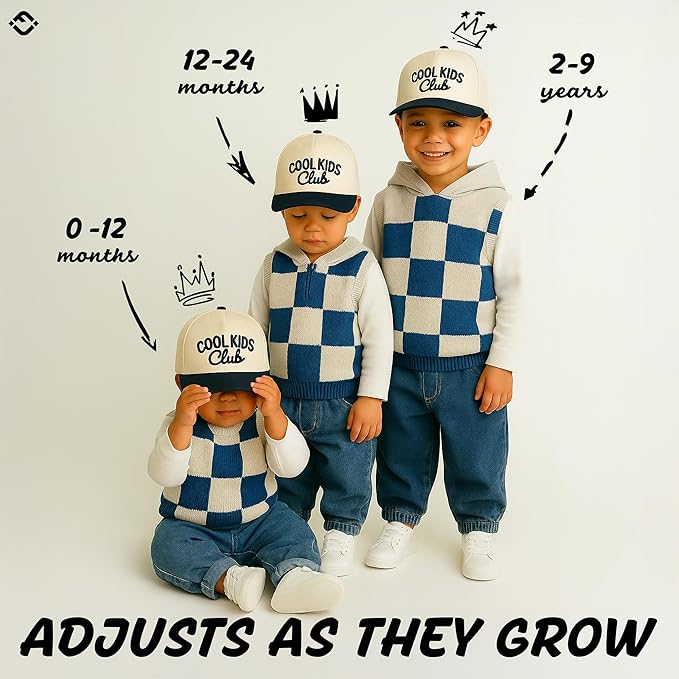 Funky Junque Premium Kids Trucker Hat Vintage Snapback Baseball Cap - Toddler Designs, Infant Sizes