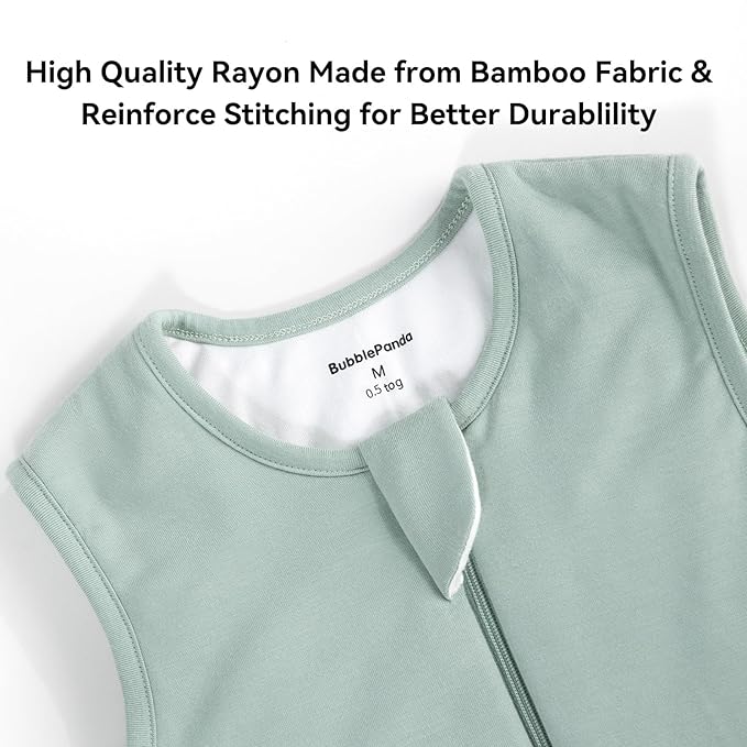 BubblePanda Rayon Made from Bamboo Toddler Sleep Sack with Feet 12-24 Months 0.5 Tog Ultra Soft Toddler Sleeping Sack 1t-2t Baby Sleep Bag Walker Wearable Blanket with Legs 2-Way Zipper Lightweight
