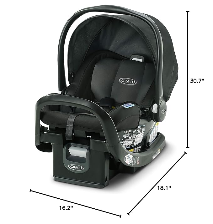 Graco SnugRide SnugFit Infant Car Seat, Baby Car Seat with Anti Rebound Bar for Extra Safety, No-Rethread Harness, LATCH Equipped Carseat, Baby Essentials, Gift for New Parents, Gotham
