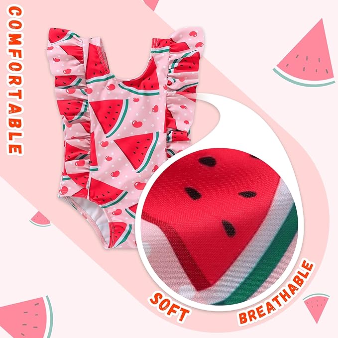 Newborn Baby Girl Ruffle Swimsuit Infant Toddler One Piece Floral Bikini Beach Bathing Swimwear Set