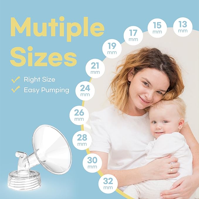 Flange Inserts for Spectra, Spectra Replacement Pump Parts for S1/S2/9 Plus, Not Original Accessories, Breast Pump Parts Include 2-Pack 15MM Flange and 4-Pack Duckbill Valves