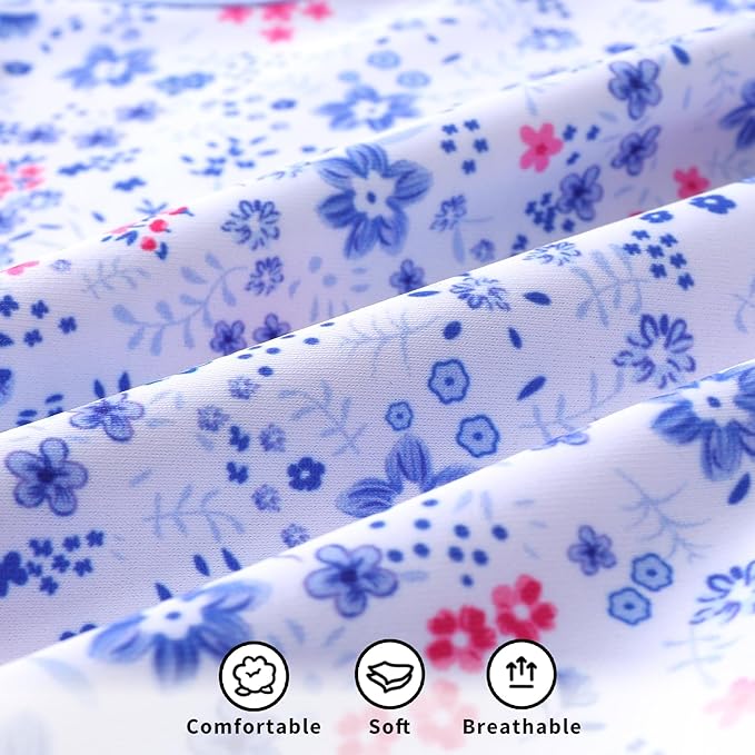 YOUNGER TREE Infant Baby Girls Swimsuit Long Sleeve Swimsuits One Piece Swimsuit Solid Color Bathing Suit with Hat, UPF 50+