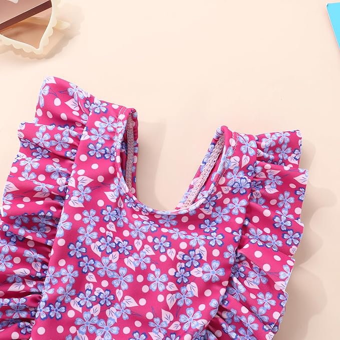 Happy Town One-Piece Infant Toddler Baby Girl Summer Swimsuit Watermelon Leopard Ruffle Swimwear Bikini Bathing Suit