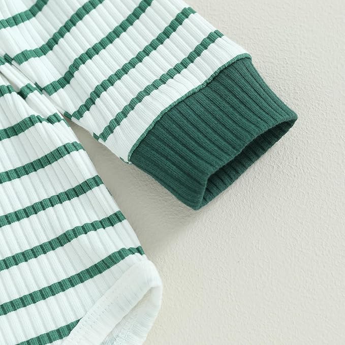 Newborn Baby Boy Girl Clothes Ribbed Knitted Long Sleeve Romper Pants Solid Cotton Infant Fall Winter Outfits 2Pcs