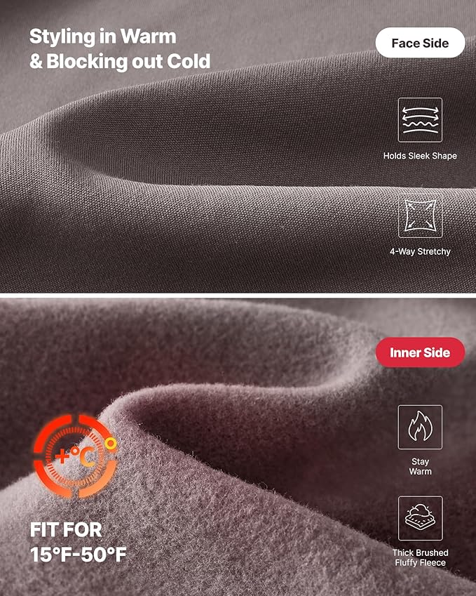 G4Free Fleece Lined Maternity Yoga Pants Over The Belly Stretchy Wide Leg Warm Pregnancy Work Trousers with Pockets