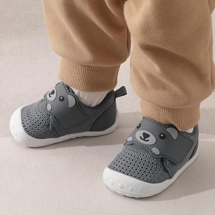 FEETCITY Baby Walking Shoes Wide Baby Shoes Boys Girls Infant Sneakers Crib Shoes Breathable Toddler Barefoot Shoes Slip On Shoes