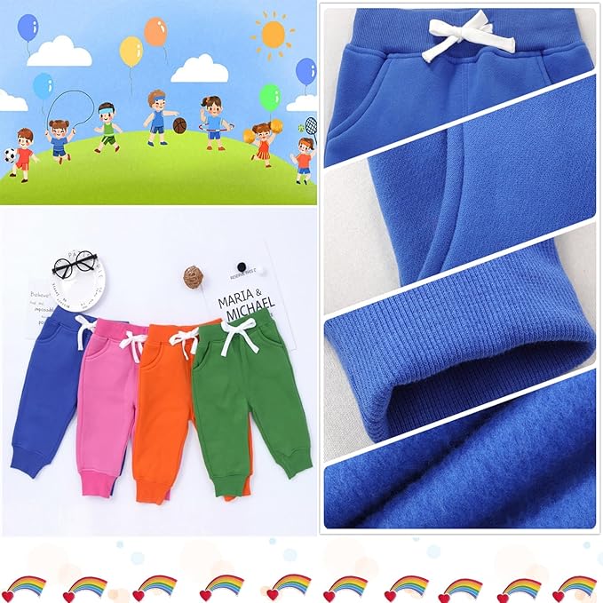 CuteOn Unisex Toddler Jogger Pants Kids Cotton Elastic Waist Winter Baby Sweatpants Pants 1-5Years