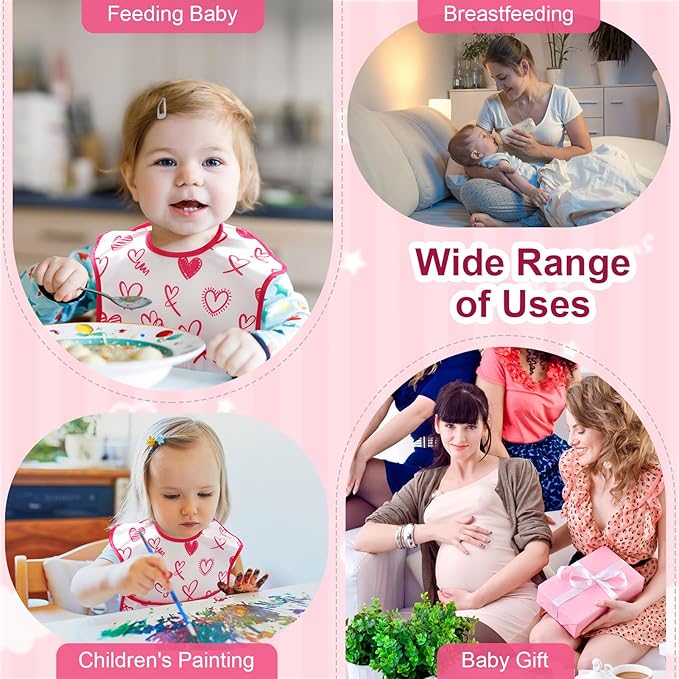 Accmor Baby Bibs, Waterproof Baby Toddler Bibs, Apron Smock Bib for Baby Boys Girls, Essential Must Have for Eating, Feeding