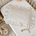 BuLuTu Chic Bellflower Pink Toddler Pillowcase with Ruffles Pillow Cover for Boys Girls 1 2 3 4 5 6 Years Old, Soft Breathable Muslin Cotton Pillow Case for Crib Cot Cradle, 14"x20", 1 pc