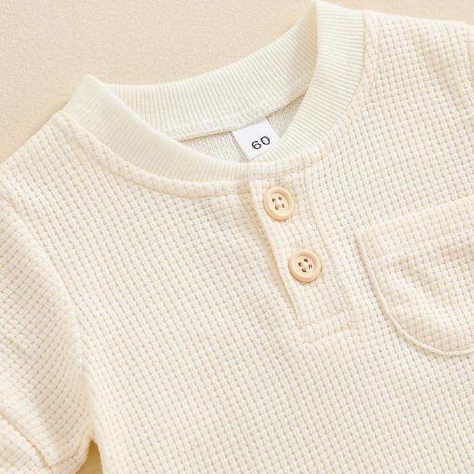 Kuriozud Newborn Infant Unisex Baby Boy Girl Clothes Button Romper Jumpsuit Basic One Piece Outfits