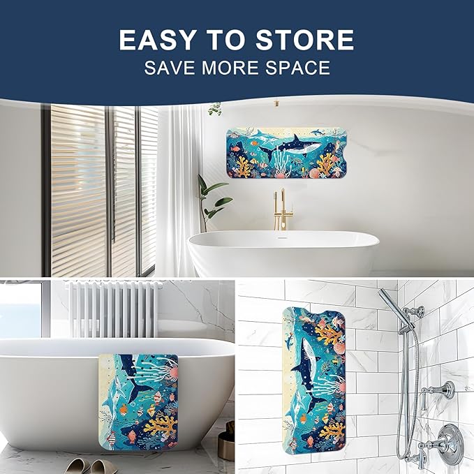 XIYUNTE Baby Bath Mat for Tub Non Slip Kids Bath Mat - 40"x16" Extra Long Bathtub Mat Non Slip Kids, Eco-Friendly Toddler Bath Mats with Suction Cups for Secure Grip, Easy to Clean & Easy Drying