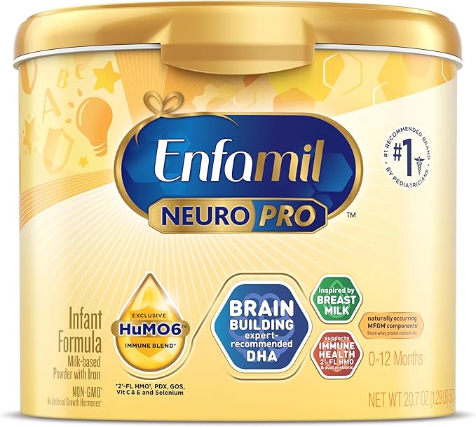 Enfamil NeuroPro Baby Formula, MFGM* 5-Year Benefit, Expert-Recommended Brain-Building Omega-3 DHA, Exclusive Immune Supporting HuMO6 Blend, Infant Formula Powder, Baby Milk, 20.7 Oz